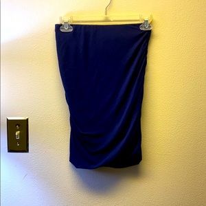 Navy jersey knit mini skirt